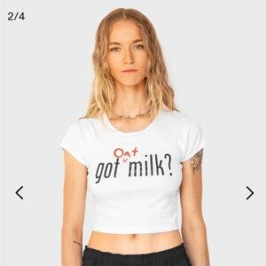 NWT Got Oat Milk? Baby Tee Don’t Eat the Homies